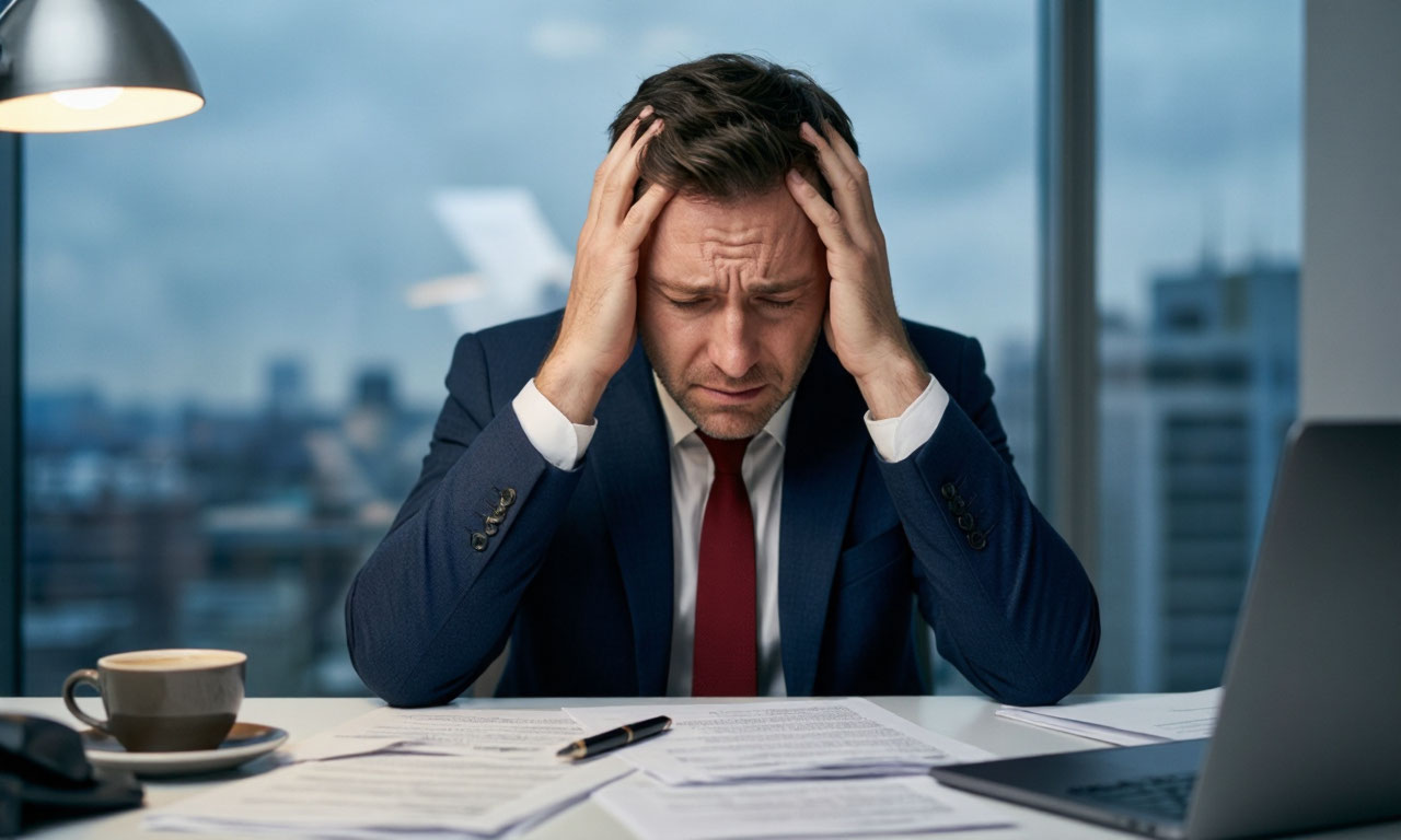 мигрень у мужчины на работе